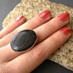 Charcoal Gray Oval Stateme..